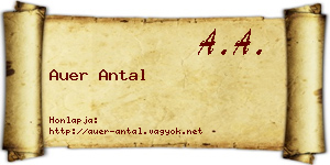 Auer Antal névjegykártya